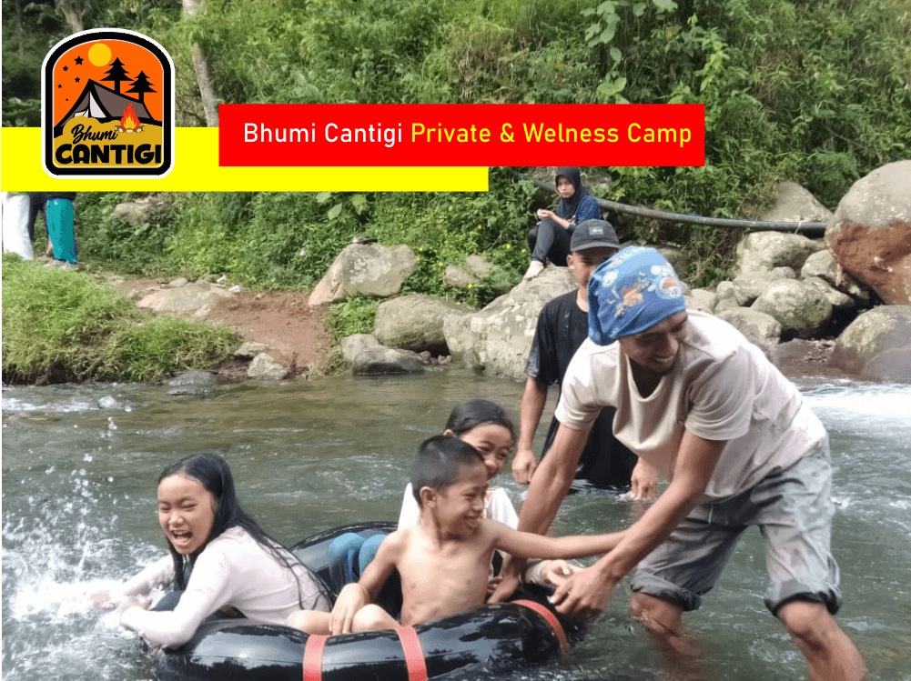 river tubing di Bhumi Cantigi, Cidahu Camping Ground, Camping Ground Cidahu, Bhumi Cantigi, Tempat Camping di Cidahu