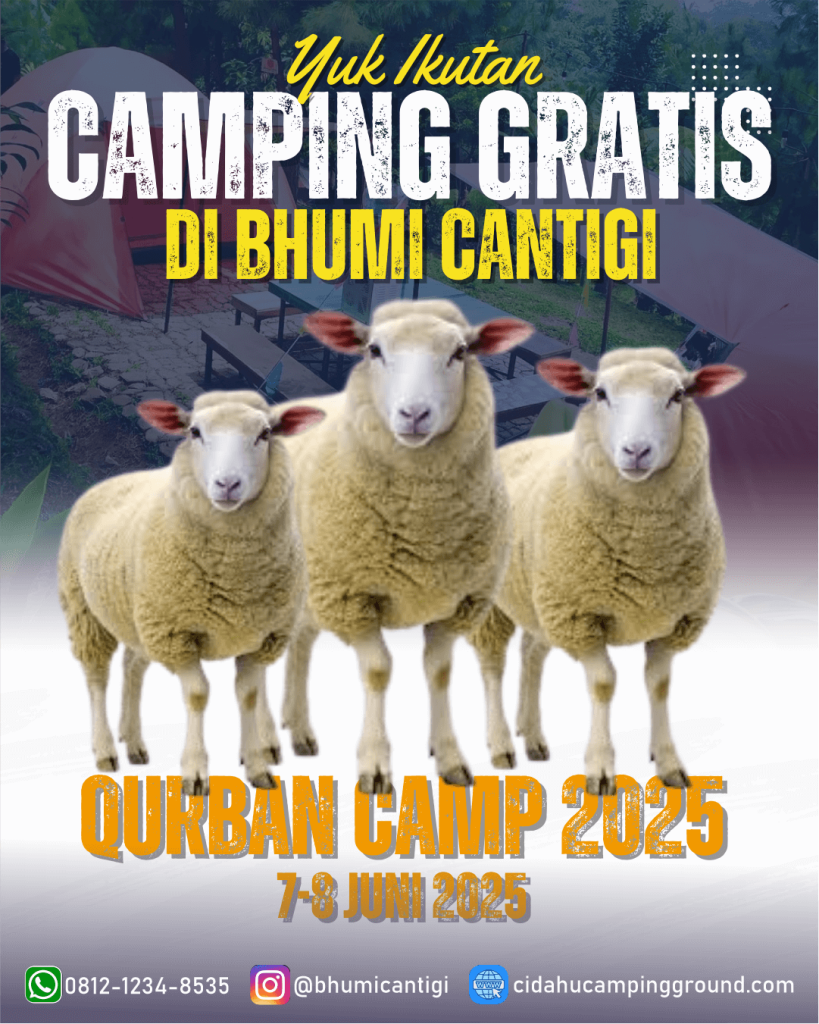 brosur qurban camp 2025, qurban camp bhumi cantigi, program qurban sambil berkemah