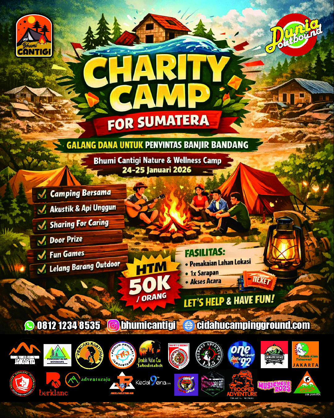 donasi korban banjir bandang sumatera, penggalangan dana korban banjir sumatera, kegiatan amal untuk korban banjir sumatera, charity camp untuk korban banjir bandang, camping sambil donasi korban bencana, cara ikut charity camp sumatera, pendaftaran charity camp komunitas, charity camp komunitas pecinta alam, kegiatan camping bareng komunitas, event komunitas outdoor januari 2026